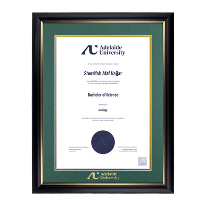 Premium Gold Single Certificate Frame - Adelaide University