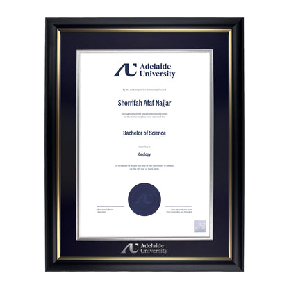 Premium Gold Single Certificate Frame - Adelaide University