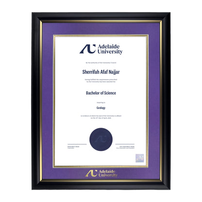 Premium Gold Single Certificate Frame - Adelaide University