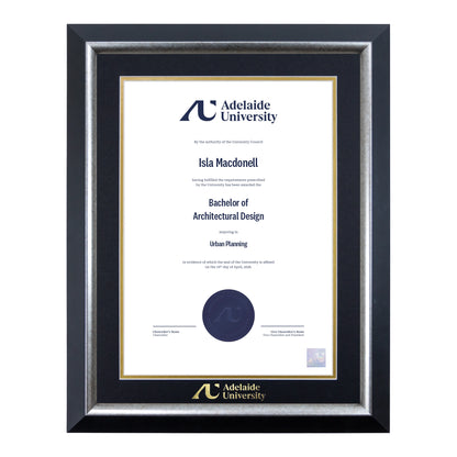 Premium Silver Single Certificate Frame - Adelaide University