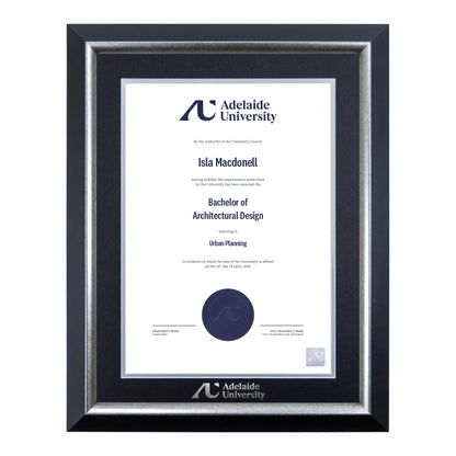 Premium Silver Single Certificate Frame - Adelaide University