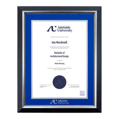 Premium Silver Single Certificate Frame - Adelaide University