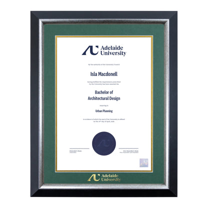 Premium Silver Single Certificate Frame - Adelaide University