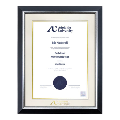 Premium Silver Single Certificate Frame - Adelaide University