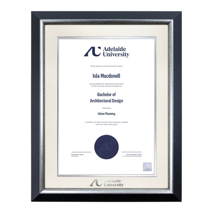 Premium Silver Single Certificate Frame - Adelaide University