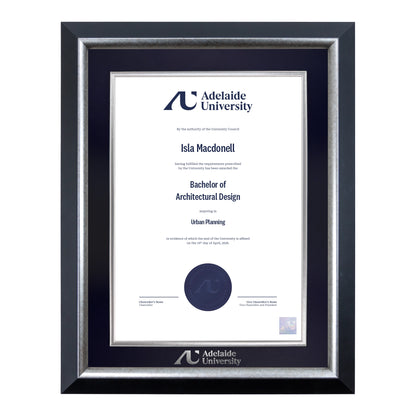 Premium Silver Single Certificate Frame - Adelaide University