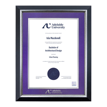Premium Silver Single Certificate Frame - Adelaide University