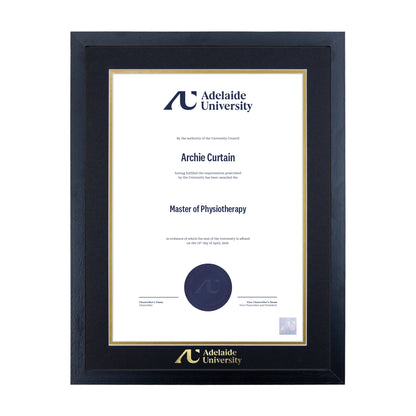 Standard Black Single Certificate Frame - Adelaide University