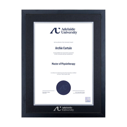 Standard Black Single Certificate Frame - Adelaide University