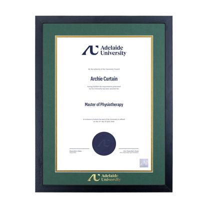Standard Black Single Certificate Frame - Adelaide University