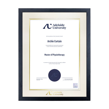 Standard Black Single Certificate Frame - Adelaide University