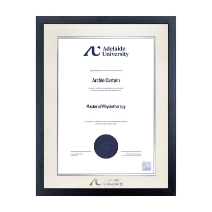 Standard Black Single Certificate Frame - Adelaide University
