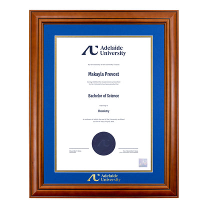 Traditional Timber Single Certificate Frame - Adelaide University