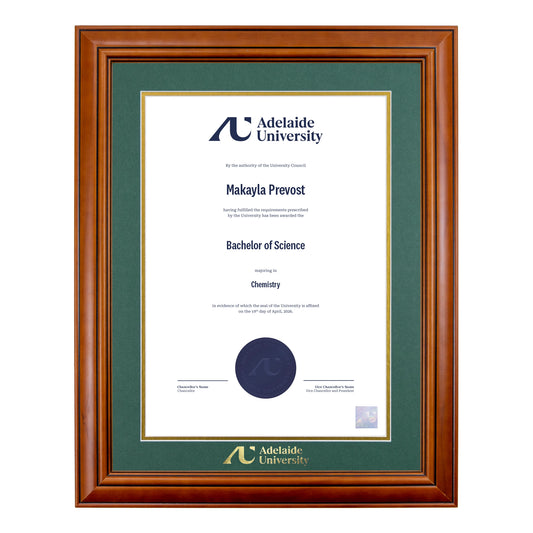 Traditional Timber Single Certificate Frame - Adelaide University