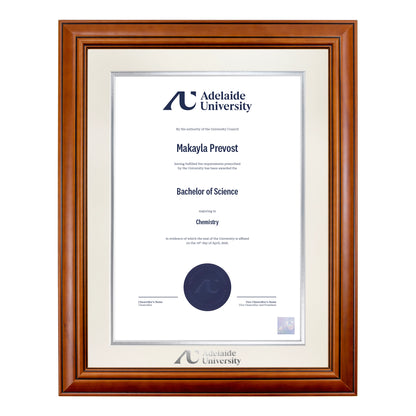 Traditional Timber Single Certificate Frame - Adelaide University
