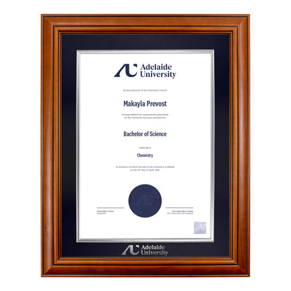 Traditional Timber Single Certificate Frame - Adelaide University