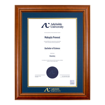 Traditional Timber Single Certificate Frame - Adelaide University