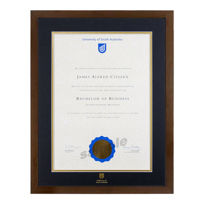 Chocolate Single Certificate Frame - University of South Australia