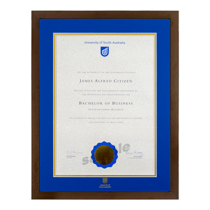 Chocolate Single Certificate Frame - University of South Australia