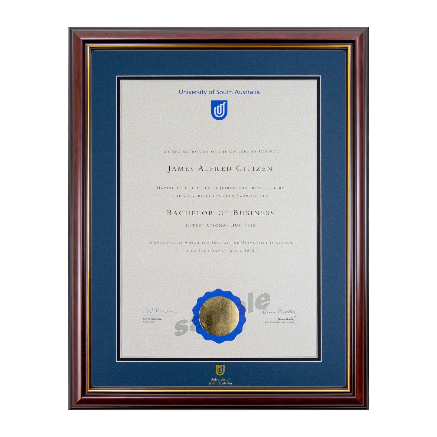 Grand Capri Single Certificate Frame - University of South Australia