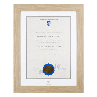 Natural Single Certificate Frame- University of South Australia