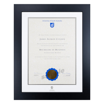 Prestige Black Single Certificate Frame - University of South Australia