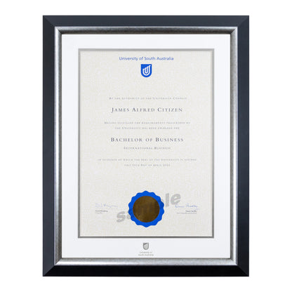 Premium Silver Single Certificate Frame - University of South Australia