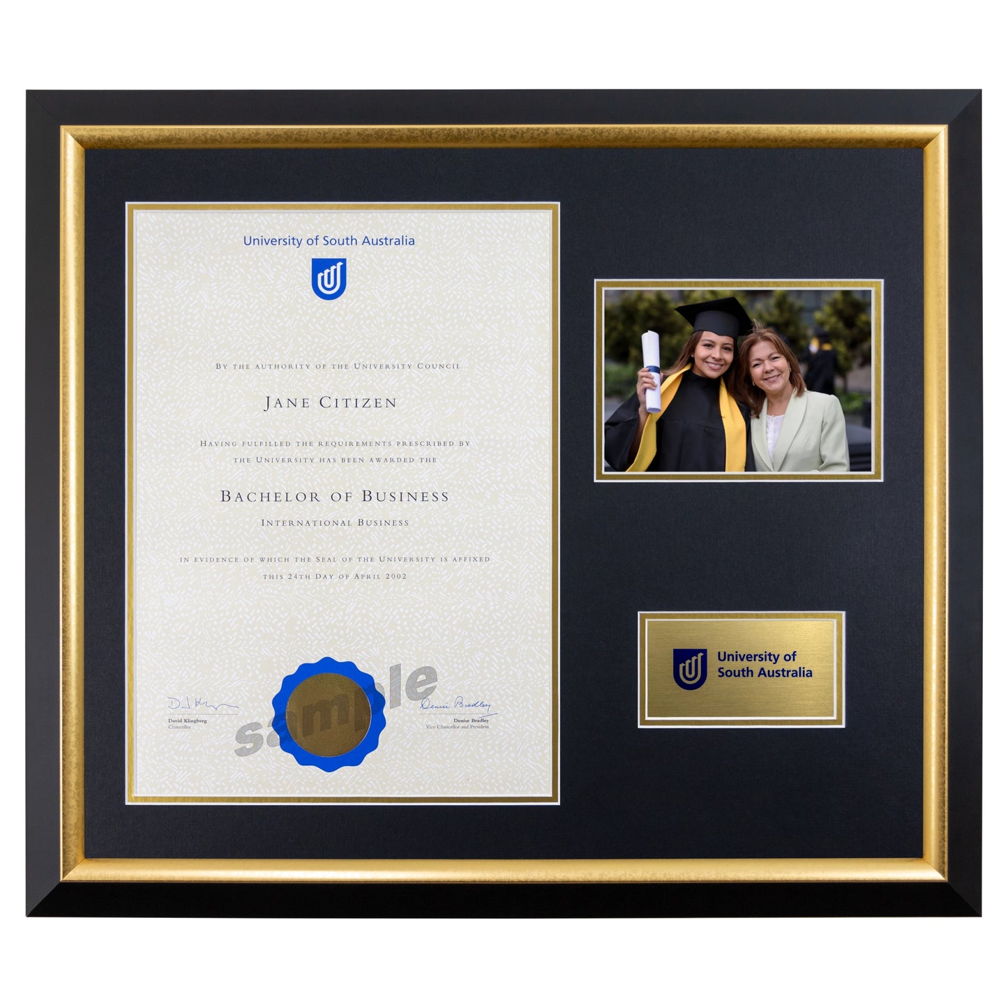 University of South Australia Photo Certificate Frame - Premium Gold