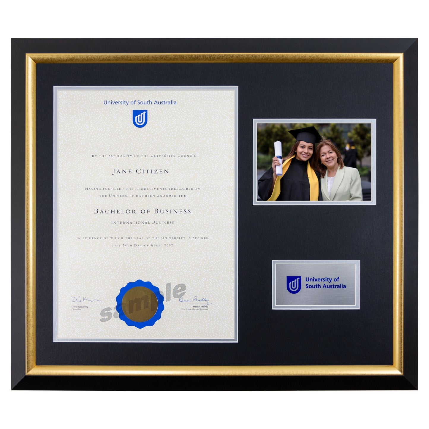 University of South Australia Photo Certificate Frame - Premium Gold
