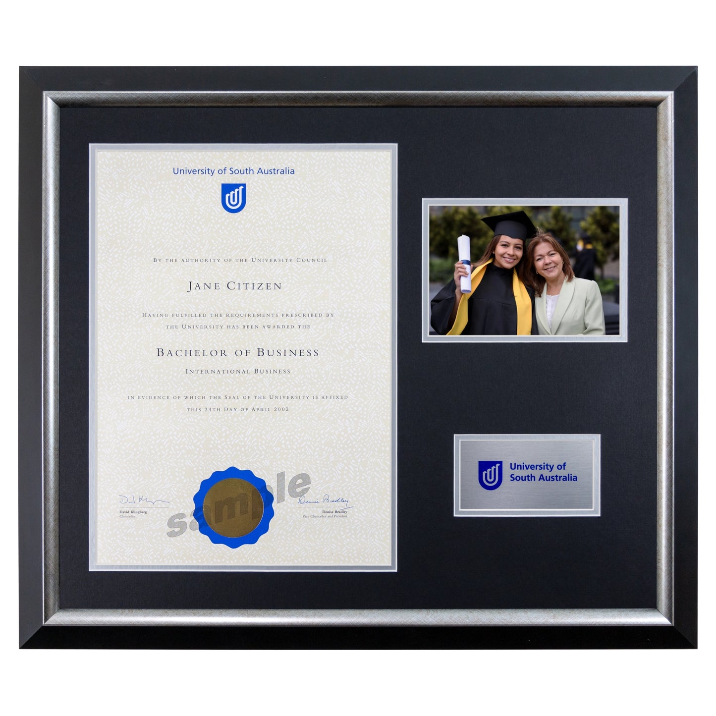 University of South Australia Photo Certificate Frame - Premium Silver