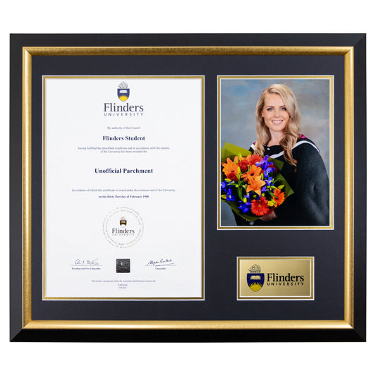 Flinders University Photo Certificate Frame - Premium Gold