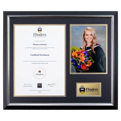 Flinders University Photo Certificate Frame - Premium Silver