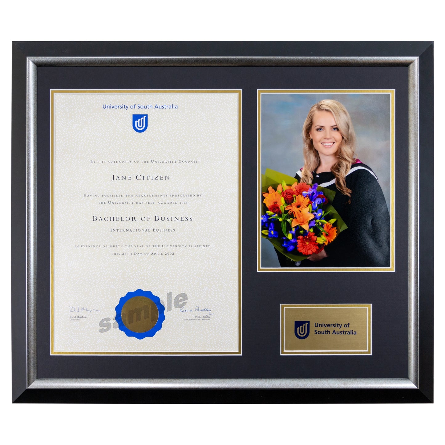 University of South Australia Photo Certificate Frame - Premium Silver