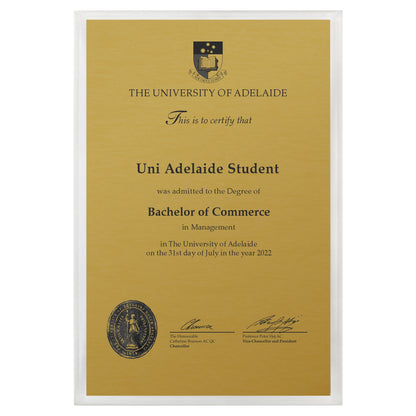 University of Adelaide Certificate Plaque - Large