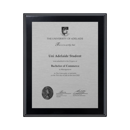 University of Adelaide Certificate Plaque - Small Desktop Size