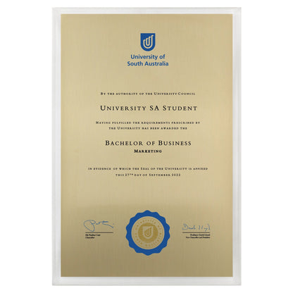 University of South Australia Certificate Plaque - Large