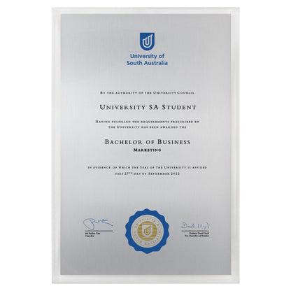 University of South Australia Certificate Plaque - Large