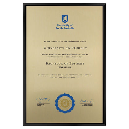 University of South Australia Certificate Plaque - Large