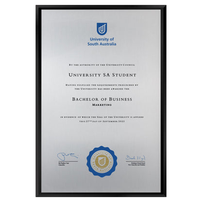 University of South Australia Certificate Plaque - Large
