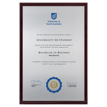 University of South Australia Certificate Plaque - Large