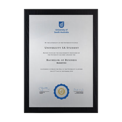 University of South Australia Certificate Plaque - Medium