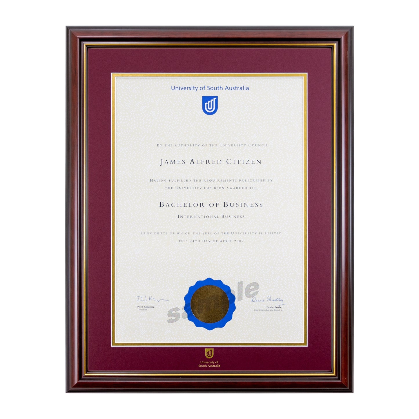 University of South Australia Single Certificate Frame - Grand Capri