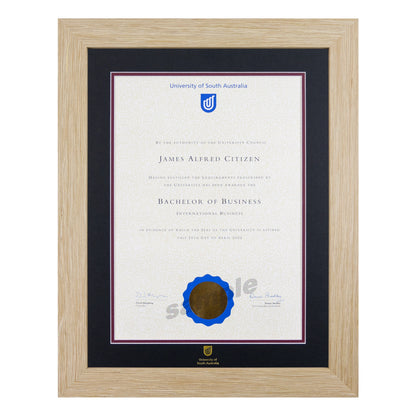 Natural Single Certificate Frame- University of South Australia