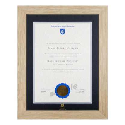 Natural Single Certificate Frame- University of South Australia