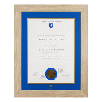 Natural Single Certificate Frame- University of South Australia