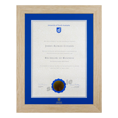 Natural Single Certificate Frame- University of South Australia