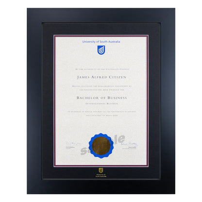 Prestige Black Single Certificate Frame - University of South Australia
