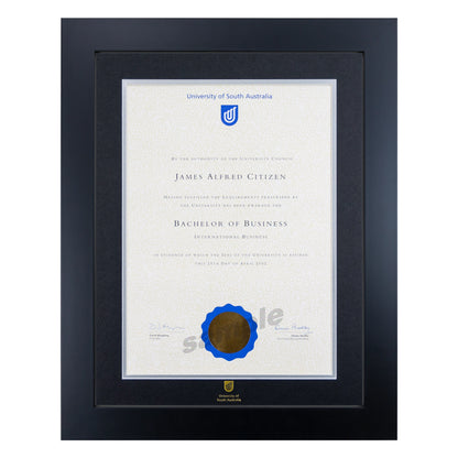 Prestige Black Single Certificate Frame - University of South Australia