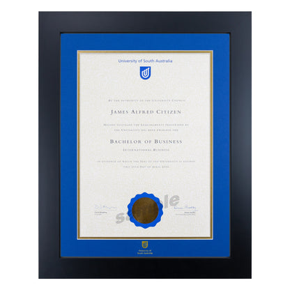 Prestige Black Single Certificate Frame - University of South Australia