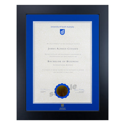 Prestige Black Single Certificate Frame - University of South Australia